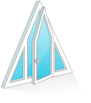 Распашные треугольные окна